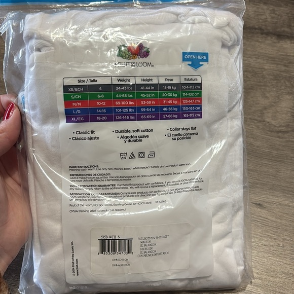 Fruit of the Loom Boys White T-Shirts Pack - Picture 4 of 4